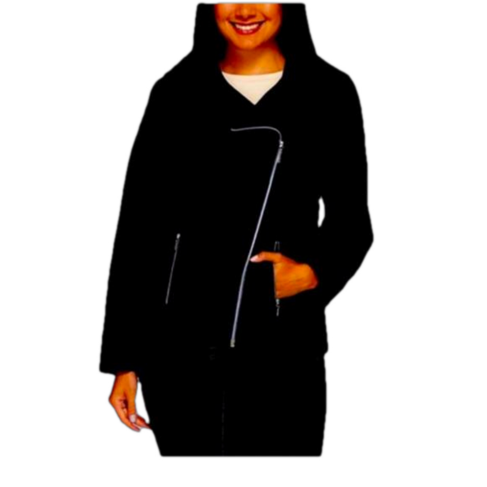 Isaac Mizrahi cloth Moto jacket asymmetrical zipper black size small